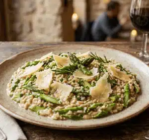 risotto_épeautre_asperges_vertes_vieux_comté