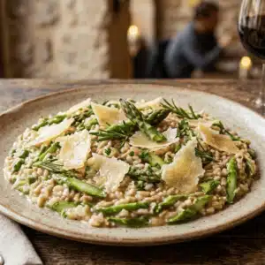 risotto_épeautre_asperges_vertes_vieux_comté